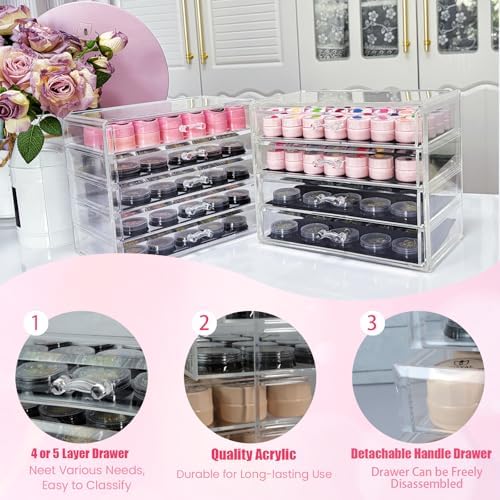 4 Tier Nail Art Decoration Storage Box，Acrylic Make Up