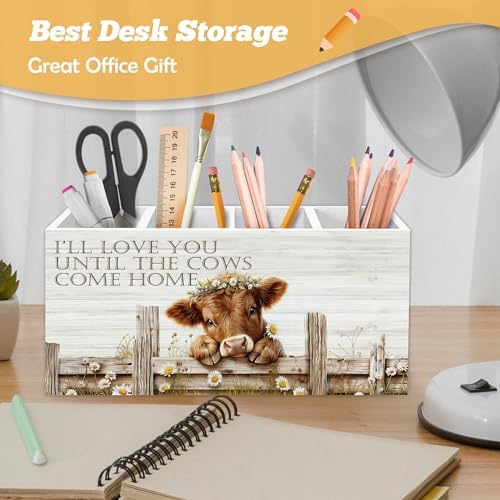Highland Cow Pen Holder Organizer for Desk Accessories