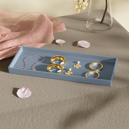Vanity and Bathroom Tray, 11.8" ABS Countertop Organizer,Waterproof Vanity Tray for Toilet Tank,Perfume,Soap,Keys,Bathro