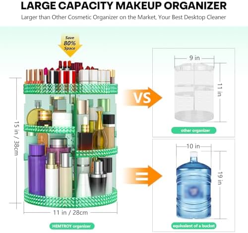 360 Degree Rotating Makeup Organizer, Extra Large Capacity Organizador De Maquillaje, Removable DIY 7 Layers Cosmetics O