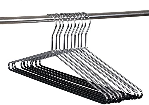 30 Quality Heavy Duty Metal Coat Hangers with Black Rubber Coating for Non Slip Pants (30)