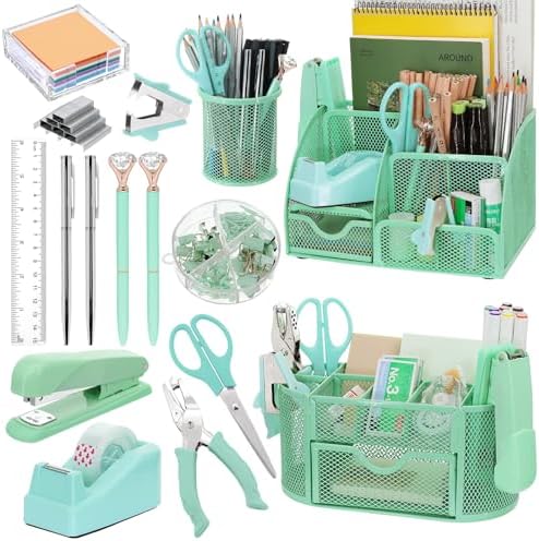 17 IN 1 Office Desk Organizer Set for Back to School Supplies Accessories