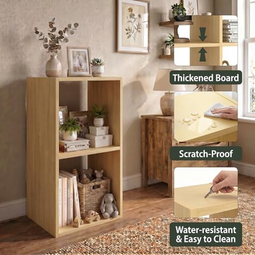 WannabeMyself【Easy Assembly】 2 Cube Storage Organizer with Anti-Tipping Kits,Reversible Open Back Book Shelf, Bookcase f