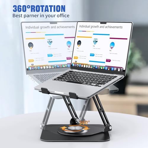 Laptop Stand for desk(360°Rotating),Aluminum laptop Riser for 10-16"Laptops