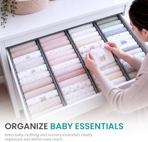 ZENO Drawer Organizer for PAX 100 Furniture - 4 Pack Clothes Organizer and Storage - Fabric Closet Divider Baskets for Underwear, Socks & Clothes - Nursery Dresser & Wardrobe Organization System