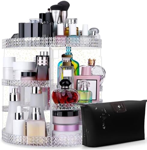 Awenia Makeup Organizer 360-Degree Rotating, Adjustable Makeup Storage, 7 Layers Large Capacity Cosmetic Storage Unit, F