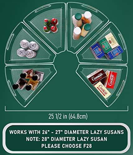 JEISSLIA Lazy Susan Cabinet Organizer Bins for 26"/ 28"/ 32" Diameter
