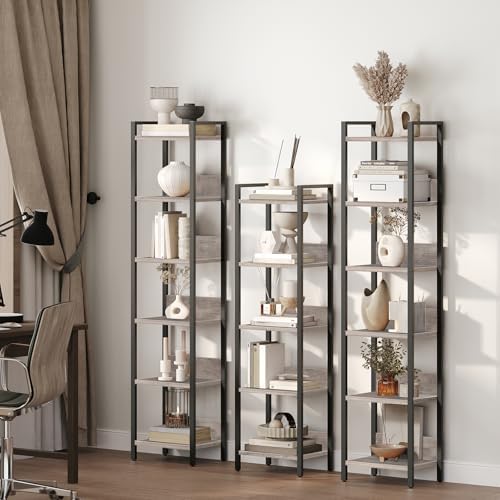 MAHANCRIS 5-Tier Bookshelf, Bookcase, Shelves Organizer for Small Spaces, Storage Shelf Organizer, for Living Room, Bedr