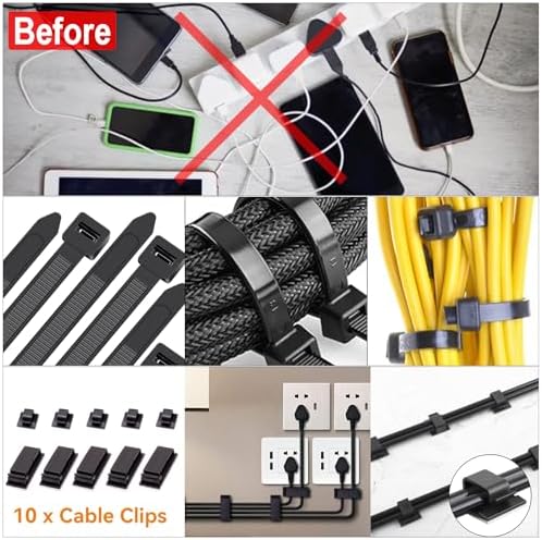 128PCS Cable Management Box 3Pack Cable Management Kit for Power Strip to Hide Wires,Cord Hider Boxes,Cord Box Safe ABS 