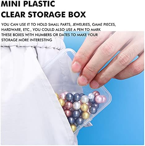 Jetec 6 Pieces Small Clear Plastic Storage Box, 3.3 x 3.3 x 1.1 Inch