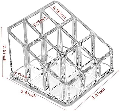 Sooyee 9 Spaces Acrylic Lipstick Case -Mini Lipstick Holder,Clear
