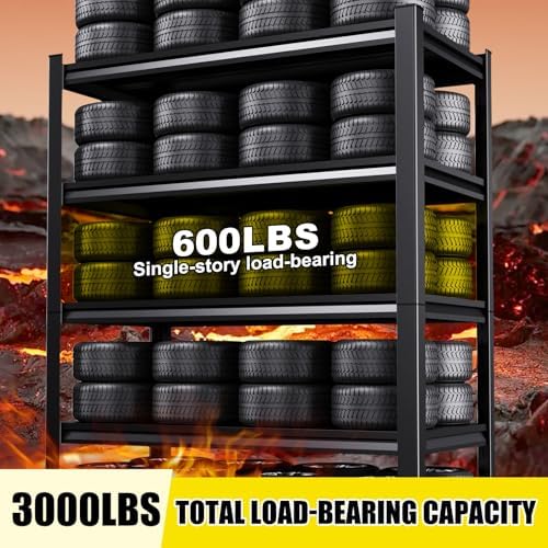Set of 2 Garage Shelving-2050 lbs 5 Tier Storage Shelves,Adjustable Heavy Duty Metal Shelving Unit and Storage Large Rac