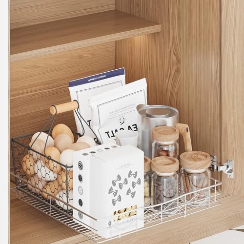 Pull Out Cabinet Organizer, 50LB Load Capacity Bottom-mount Sliding Drawer for Pots and Pans, 17" W x 21" D Under Sink S