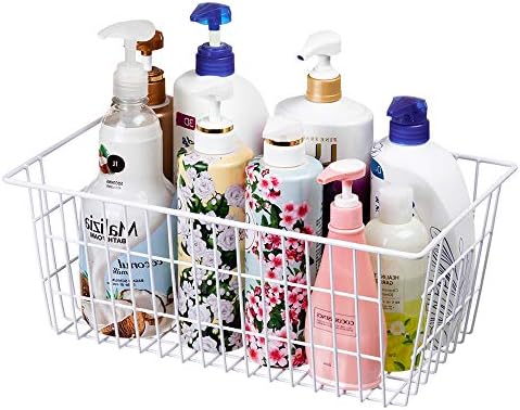 SANNO Large Freezer Baskets Metal Storage Organizer Bin Basket Wire Storage Basket for Kitchen Pantry Bathroom Set of 3 