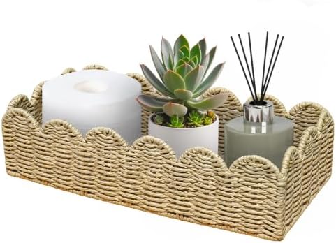 Upgraded Scalloped Toilet Paper Storage Basket for Home Decor