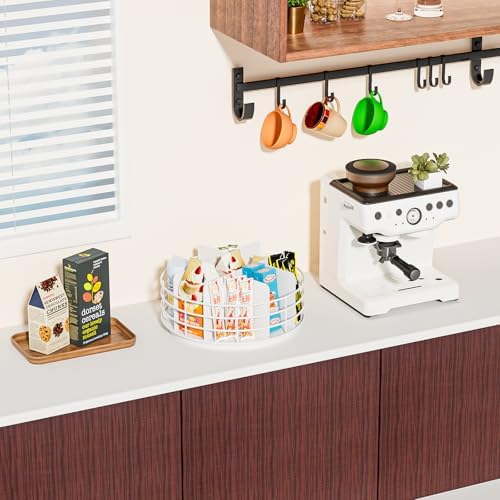 Snack Organizer - Versatile Snack Storage, Lazy Susan with Convenient Grab-and-Go Design, Metal Snack Holder for Home, O