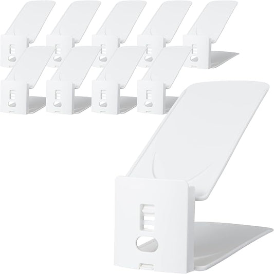 Like It Shoe Storage, Space Saving, Double Storage Capacity, Adjustable Height Function, Set of 10, Approx. Width 3.9 x Depth 10.7 x Height 3.9-7.3 inches (10 x 27.2 x 10-18.5 cm), White, Made in