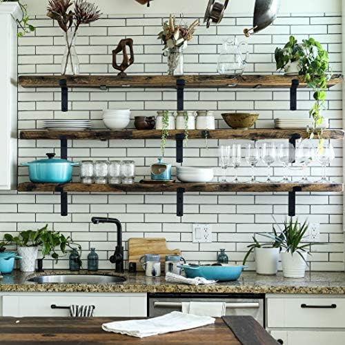 Rustic Shelf Brackets 12 Inches - Shelving Brackets with Mounting Hardware - Heavy Duty Shelf Brackets 12 Inch Shelf Bra