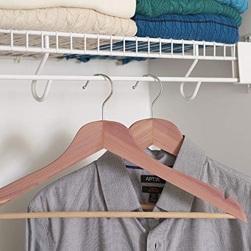 Household Essentials Solid Red Cedar Wood Hangers 12 Pack with Swivel Hook