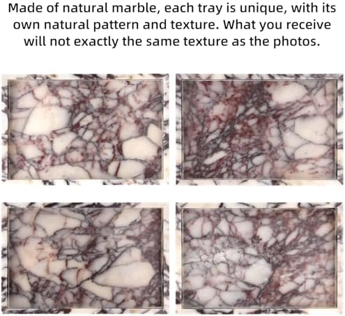 Marble Bathroom Vanity Tray, Calacatta Viola, 12"x 8" x1.2"