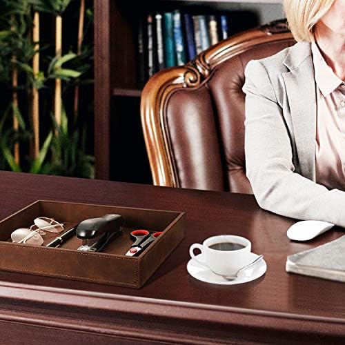 SITHON Valet Tray Desk Organizer PU Leather Catchall