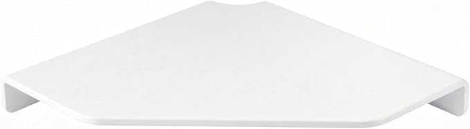 8 Inch White Floating Corner Shelf Wall Mounted, Triangle Wall Shelf for Kitchen, Speakers, Wine, Trophies & Decor