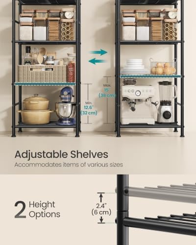 SONGMICS 4-Tier Shelving Unit, Steel Storage Rack, Easy Assembly