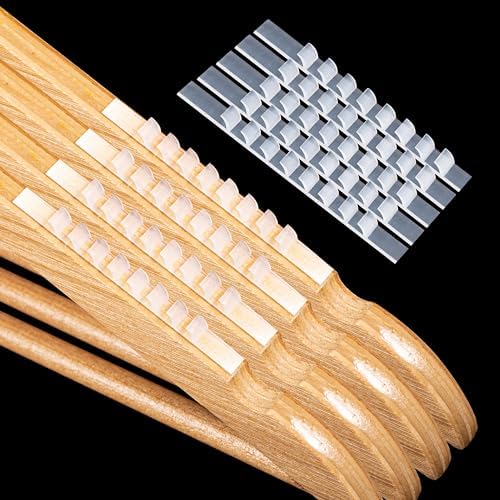 Clear Non-Slip Adhesive Strips for Wooden Hangers 200 Pcs - Anti-Skid Grip for All Hanger Types - 2.8x0.2 Inch, Ideal for Thicker Hangers - Easy-to-Apply Rubber Grippers (200)