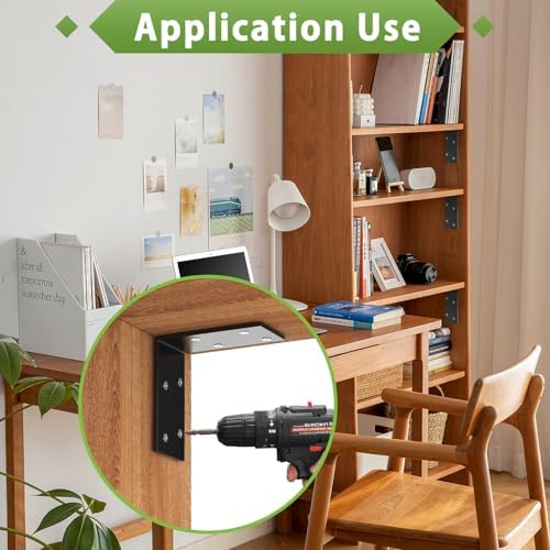 3x3 Inch Black L Shape Wall & Furniture Support Brackets