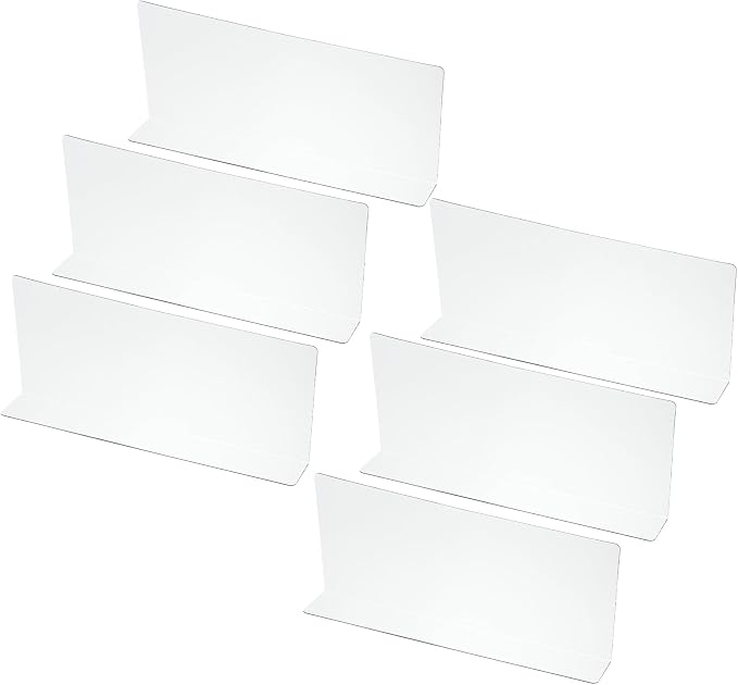 PATIKIL 6 Pack Shelf Dividers for Closet Organization, 11x1.57x4.7 Acrylic Closets Separator Kitchen Cabinet Shelves Under Bed Blocker for Bedroom Kitchen Office, Clear