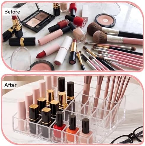 Mumufy Lipstick Holder Clear Acrylic Makeup Organizer Display, 36 Slot