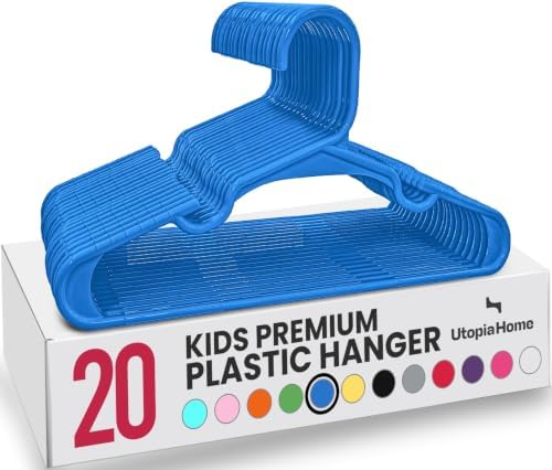 Utopia Home Kids Hangers 20 Pack – 11.5 Inch Baby Closet Hangers Blue