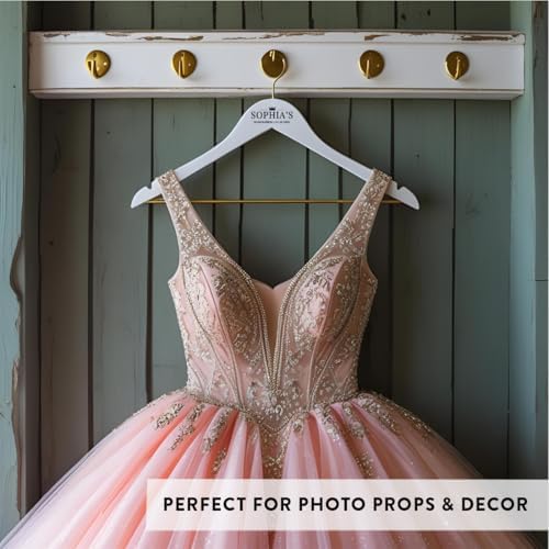 Andaz Press Custom Personalized Quinceañera Hanger, Custom Wooden Quinceañera Dress Hanger for 15 Dress, Elegant Quinceañera Decor & Gift Idea for Dress Display, Photography, Keepsake