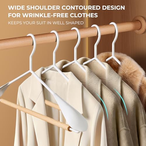 16.7 Inch Wooden Wide Shoulder Hangers for Sweater,Coat,Suit,20 Pack