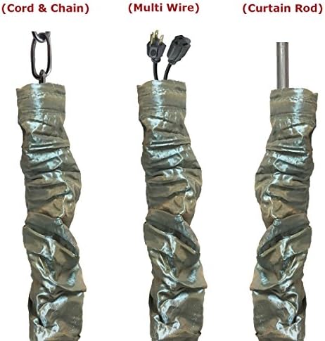 Royal Designs, Inc. Cord & Chain Cover 4 ft Silk Type Fabric, Chandelier Pendant Lighting Chain & Cable Management, Touc