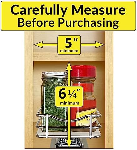 LYNK PROFESSIONAL® Pull Out Spice Organization for Cabinets - 4-3/8 inch Wide – Spice Rack for Inside Cabinets, Slide Ou