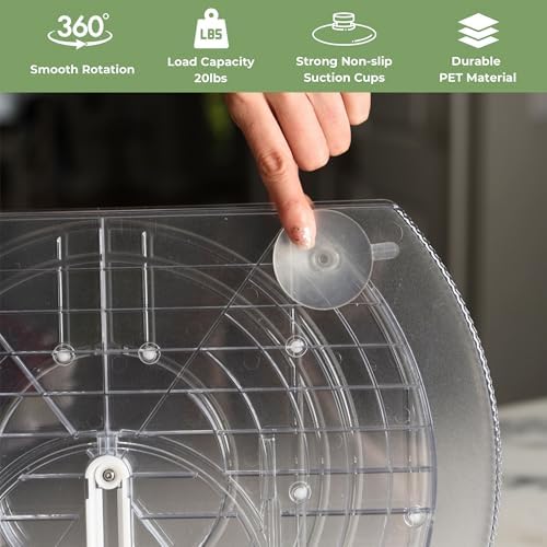 NOSTA Home Rotating Lazy Susan for Refrigerator - Square Lazy Susan - Rectangular Fridge Lazy Susan Organizer - 360° Rot