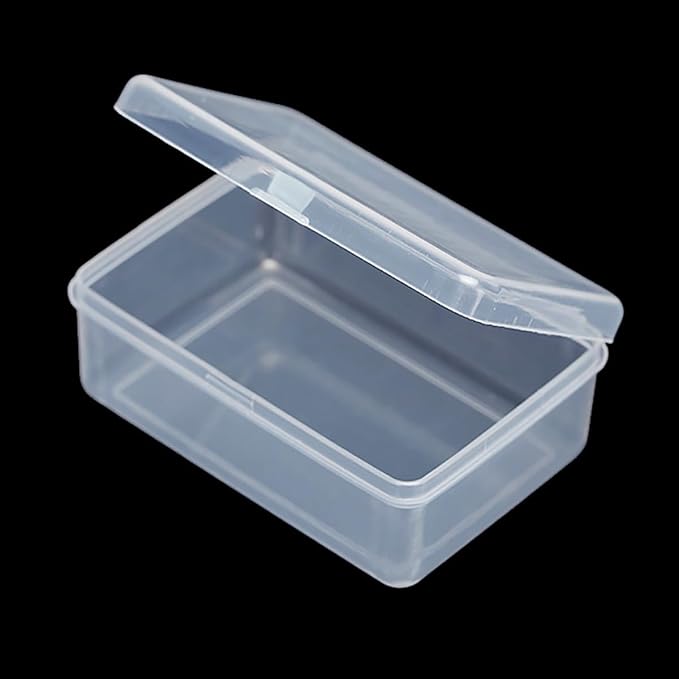 12 Pcs Rectangle Clear Craft Supply Case (2.99 x 2.05 x1.18 inch) - Clear Plastic Box Containers for Jewelry Findings and Art Supplies