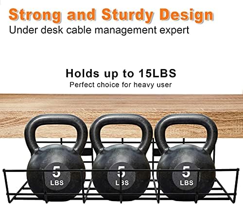 Under Desk Cable Management- 2 Pack Cord Organizer. Metal Wire Cable Management Tray for Office, Studio and Home. Super 