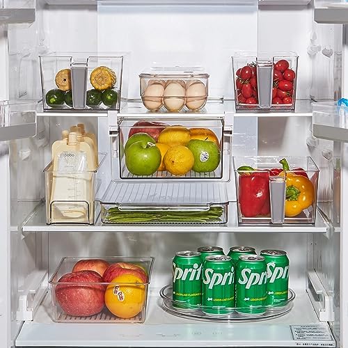 vacane Large 13" Lazy Susan Cabinet Organizer, Non-Skid Lazy Susan Turntable Clear Lazy Susan Tray Storage Containers fo