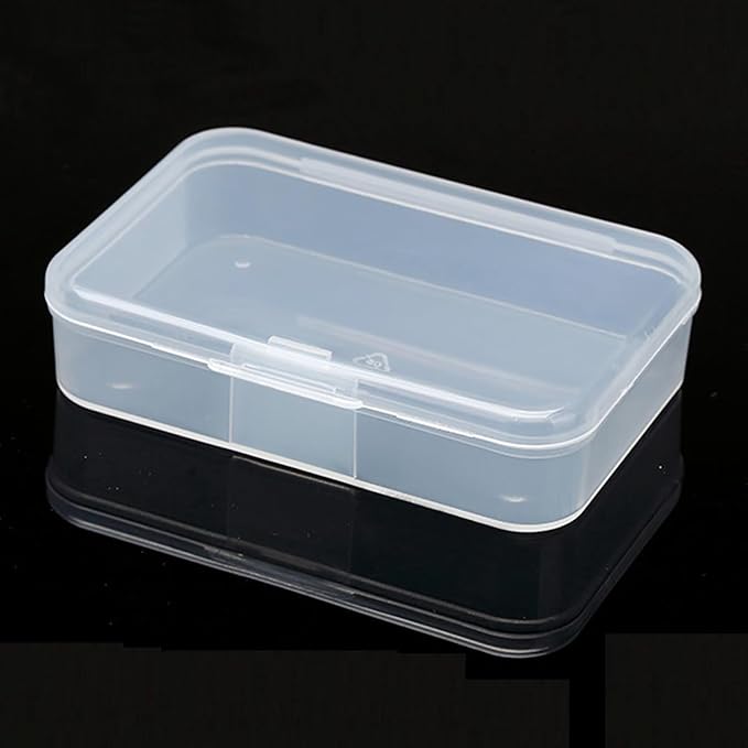 12Pcs Rectangular Mini Plastic Storage Containers (3.46 x 2.28 x 0.79 inch), Small Plastic Clear Beads Storage Containers Box for Beads, Small Items etc
