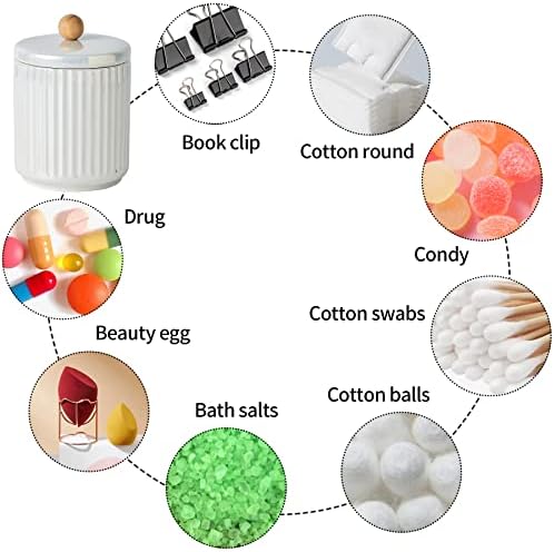 Ceramic Bathroom Canister Set with Coordinating Small Vanity Tray White
