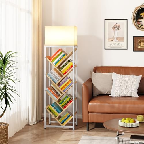 IBUYKE 9 Tier Tree Bookshelf with Top Shelf,Natural TBC002N