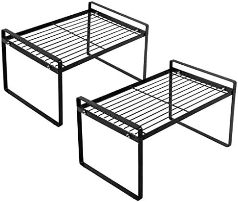 Shantton Cabinet Shelf Organizer, Pantry Shelf Rack, Black 13x8.3x7.3