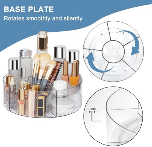 360° Rotating Makeup Organizer, 10" Clear Turntable Lazy Susan Organizer for Vanity, Bathroom Counter, Cabinet, Spinning