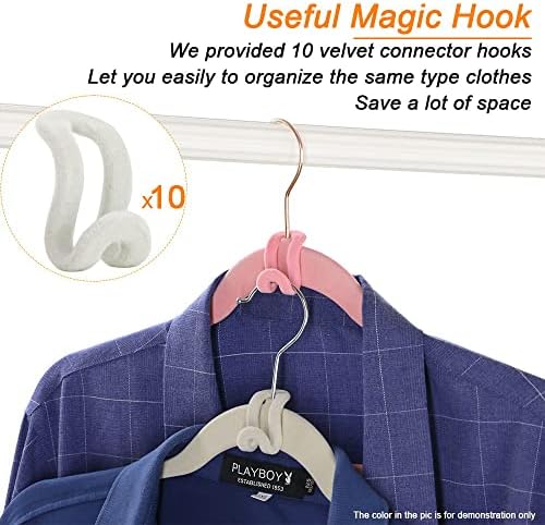 50+10 Pack Non-Slip Velvet Hangers Suit Clothes Hanger Space Saving Hangers 15~20LBS Heavy Duty Flocking Hangers 16.5inch