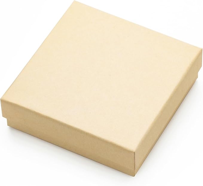 Magicool 40 Pack 3.5x3.5x1 Inch Cardboard Jewelry Boxes,Used for Necklaces,Bracelets,Earrings,Jewelry,Small Gift Packaging,Jewelry Gift Boxes with Lids and Filled with Cotton(Brown)