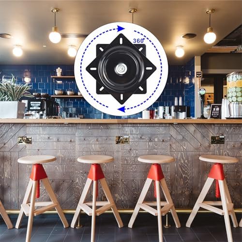12 Inch Lazy Susans Turntable Bearings Swivel Zinc Plate, Black Square Lazy Susan Hardware, Heavy Duty Lazy Susan Replac