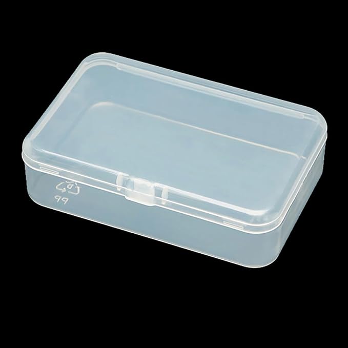 12 Pack Rectangle Clear Craft Supply Case (3.58 x 2.32 x 0.98 Inch), Small Plastic Containers for Small items, Crafts, Beads, Coins, Jewelry and Business Cards