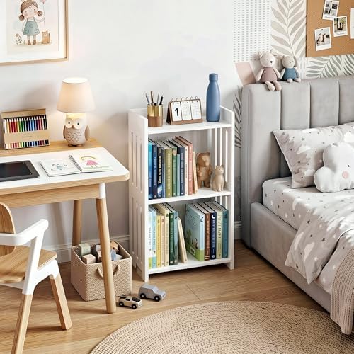 HAYOFAMY 3 Tier Bookshelf for Small Spaces 25.6”H Bookcase